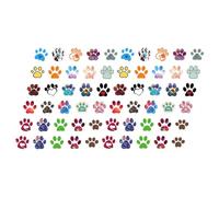 AUTSUPPL 60pcs Decorative Paw Stickers PVC Assorted Color Delicate Lifelike Peel and Stick Decals for Handbook Journal Bottle Decoration