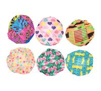 AUTSUPPL 6pcs Adjustable Shower Caps Double Hair Bonnet Bathing Hat for Lightweight Hair Protection for Bathing Sleeping Travel with Colorful Patterns