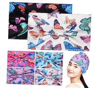 AUTSUPPL 6pcs Butterfly Printed Headbands for Women Wide Athletic Hair Bands High Elasticity Sports Headwraps Comfortable Non- Design for Stylish Outfits and Active Wear