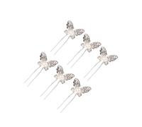 AUTSUPPL 6pcs Elegant Rhinestone Hairpin u Shape Metal Hair Chopsticks Pearl for Women's Wedding Party