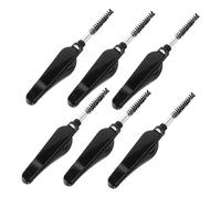 AUTSUPPL 6Pcs Multifunctional Eyelash Brush Double Ended Eyebrow Comb Foldable Black Eyelash Beauty Tools for Lashes Brows Durable Practical for Salon Home Use