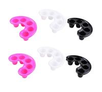 AUTSUPPL 6pcs Nail Soaker Bowls for Manicure Care Nail Dead Skin Removing Bowls in White and Rosy Colors Fits One Hand and Cuticle Softening Suitable for Salon and Home Use