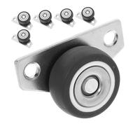 AUTSUPPL 6pcs Side Mount Furniture Caster Wheels Silent Non Swivel Fixed Tpr Soft Rubber Rollers for Cabinets Wardrobes Floor Protection