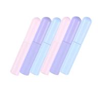 AUTSUPPL 6pcs Silicone Lip Brush Set Portable Round Tip Lipstick Applicator for Makeup Includes 2 Pink 2 Purple 2 Blue Wands for Lip Scrubbing and Blending