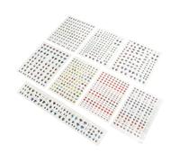 AUTSUPPL 8 Sheets DIY Doll Eyes Water Stickers for Clay Figurines Mixed Style Eyebrow Makeup Decals Decorative Water Decals for Crafting Charming Doll Faces