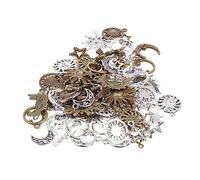 AUTSUPPL 80Pcs Hollow Out Star Moon Sun Meteor Alloy Pendants DIY Jewelry Making Accessories for Bracelets Necklaces and Crafts Lightweight and Durable Charm Collection