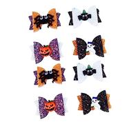 AUTSUPPL 8pcs Halloween Bowknot Hair Clips Spider and Ghost Patterns, Colorful Side Hairpins for Girls, Boys and Girls Party Accessories, Halloween Costume Hair Decoration