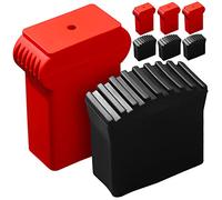 AUTSUPPL 8pcs Non-Slip Rubber Ladder Feet Covers Replacement Ladder Pads for Folding Black Iron Foot Protectors Red Caps 2.5x6.3cm 3x5cm Sizes Suitable for Home Use