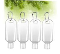 AUTSUPPL 8pcs Refillable Press Bottles with Plastic Squeeze Design and Random Color Hook Clips Portable Travel Containers for Shampoo Lotion Sunscreen Hand Cream Random Color