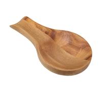 AUTSUPPL Acacia Wood Spoon Rest for Stove Top Compact Kitchen Utensil Holder for Spoons Spatulas Ladles Hand-Polished Smooth Surface Rustic Decorative Counter Organizer