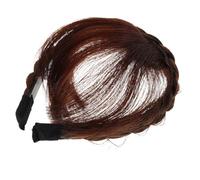 AUTSUPPL Air Bangs Wig Braided Bangs Wigs Fringe Braided Headband Synthetic Fringe for Women High Temperature Wire Light Brown