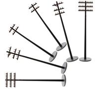 AUTSUPPL Black Miniature Telegraph Poles 6pcs for Micro Landscape Lovers