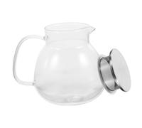 AUTSUPPL Borosilicate Glass Teapot Portable Tea Pot with Filter Handheld Water Jug for Office and Home Heat Resistant Tea Kettle for Loose Leaf Microwave and Dishwasher Safe