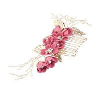 AUTSUPPL Bridal Hair Comb Crystals Alloy Headdress for Weddings Elegant Rhinestone Hair Accessories for Brides and Bridesmaids Rosy Color for Special Occasions