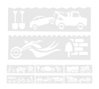 AUTSUPPL Car Painting Stencils for School Project Drawing and Craft Card Making Including Bus and Motorcycle Vehicle Templates for Boys and Creative Use