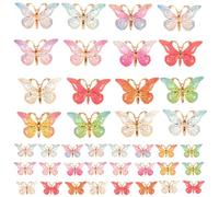 AUTSUPPL Charms for Potted Planter Decoration Not Easy to Deform 50 Pcs Assorted Colour Butterfly Shape and Resin Material and Random Color for Bracelet and Jewellery Making