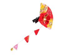 AUTSUPPL Cherry Flower Hair Clip Chic Tassel, Traditional Japanese Style Red Hairpin for Women and Girls, Party Hair Accessory Fabric Blossom Headdress