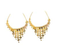 AUTSUPPL Chic Dance Head Wrap Golden Sequin Headband Vintage Headdress Lightweight and Comfortable for Belly Dancing Stage Performance and Photography