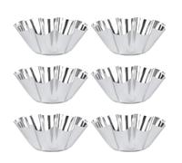 AUTSUPPL Chrysanthemum Tart Mold 6Pcs Non Stick Flower Tart Pans Reusable Baking Cups for Egg Tarts Mini Muffins and Fruit Tarts Kitchen DIY 2.40X2.40X0.90In