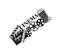 AUTSUPPL Cinema Wall Sticker Adhesive Home Decor Popcorn Movie Theater Landscape Decal 96x37cm Decorative Wall Art for Living Room and Home Cinema