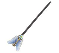 AUTSUPPL Classic Handmade Wooden Hairpin Chinese Traditional Flower Hair Stick Ancient Design Headdress Elegant Blue Hair Decoration for Women Parties Banquets and Daily Wear
