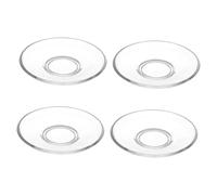 AUTSUPPL Clear Glass Tea Saucers Set of 4 Round Decorative Plates 3.54In Diameter Snack Storage Dishes for Coffee Desserts Home and Restaurant