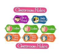 AUTSUPPL Colorful PVC Classroom Rule Wall Decals Removable Self Adhesive Nursery Room Decorative Stickers for Playroom and Educational Spaces Durable Fade Resistant Wall Stickers