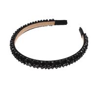 AUTSUPPL Creative Crystal-beaded Hairband for Women Elegant Four-row Black Crystal Headband Accessory Dazzling Party and Wedding Headdress with Sparkly Beads
