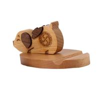 AUTSUPPL Creative Wooden Pig-shaped Phone Stand Cute Desktop Phone Holder for Home Office Dorm for Viewing and Decoration
