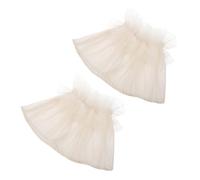 AUTSUPPL Decorative White Mesh Lace Cuff Sleeves Detachable Wrist Bands for Women Wedding Party Nail Art Photography Fake Sleeve Accessories