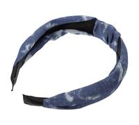 AUTSUPPL Denim Cloth Twisted Hairband for Women Wide Elastic Fabric Headband with Knot Design Comfortable Hair Accessory for Daily Wear Yoga Workout Stylish Printed Head Hoop