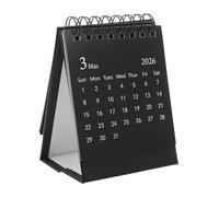 AUTSUPPL Desk Calendar Black Small Standing Flip Monthly Planner Thick Paper Flip Schedule Organizer for Home Office Business Planning