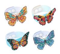AUTSUPPL Diamond Drawing Bracelet Making Kit with Butterfly Charms Resin Diamond Art Accessories for All-inclusive Jewelry Craft for Handmade Stylish Wristbands Unique Crafting Supplies