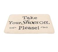 AUTSUPPL Door Mat Floor Mat 23.58x15.72x0.2inch Polyester Flannel Machine Washable Water Absorption Simple Style Nonslip with Sentence for Hallway