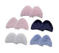 AUTSUPPL Double-sided Fuzzy Rabbit Ear Charms 10pcs Set for Diy Hairband Making Boys and Girls Craft Accessories in White, Pink, Light Pink, Denim Blue, and Black