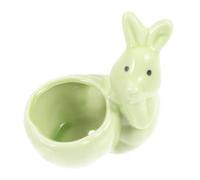 AUTSUPPL Easter Bunny Egg Cup Adorable Ceramic Egg Holder Minimalist Rabbit Shape Display Stand for Hard Boiled Eggs for Home Decor and Small Item Storage