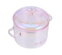AUTSUPPL Electric Ceramic Stove Stew Pot Glass Instant Noodle Bowl Lid Wear-Resistant Soup Pot for Home Cooking Two Handles for Stew and Soup