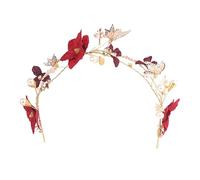 AUTSUPPL Elegant Floral Bridal Tiara Pearl Headwear for Wedding Guest Women's Fascinators for Girls Party Decor