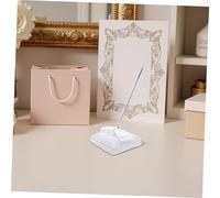 AUTSUPPL Elegant Wedding Signing Pen with Metal Bow Fabric Stand Stable Guest Book Pen for Reception Marriage Certificate Graduation Engagement Events