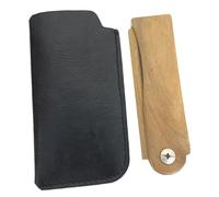 AUTSUPPL Elegant Wooden Mustache Comb Folding Beard Hair Comb for Men's Grooming Portable Travel Case