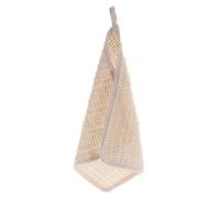 AUTSUPPL Exfoliating Body Scrubbing Towel Made from Ramee and Cotton with Short Cord for Easy Hanging, Khaki Bath Washcloth Designed for Thorough Cleaning and Travel Use