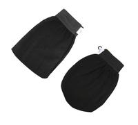 AUTSUPPL Exfoliating Gloves 2pcs Bath Shower Gloves Black Single Layer Rough and Smooth Edges for Shower Bathing Spa Skin Care