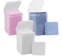 AUTSUPPL Eyelash Glue Bottle Wiping Pads Cotton Remover for Beauty Salons and Home Use, No Scrap Or Crumbs, Assorted Colors, 3 Bottles 600 Pieces