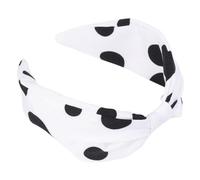 AUTSUPPL Fashion Knot Hair Band Wide-brimmed Hoop Stylish Wave Dot Headband for Women Black with White Dots Chic Hair Accessory to Hold Fringe Back and Enhance Everyday Outfits
