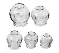 AUTSUPPL Glass Cupping Therapy Set 5 Pcs with Thickened Glass Cups Easy to Use with Good Penetrating Effect, for Relaxation and Muscle Relief for Home Use