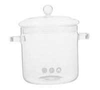 AUTSUPPL Glass Sauce Pot 2.5l Borosilicate Glass Stockpot Handle and Lid Kitchen Cooking Stew Pot for Milk, Pasta, and Soup Cooking at Home