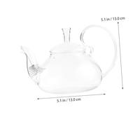 AUTSUPPL Glass Teapot with Raised Handle Heat-Resistant Transparent Tea Ware for Scented Tea Embellished Borosilicate Infuser Pot for Lovers and Giving