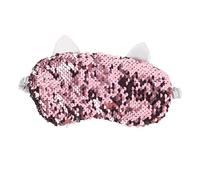 AUTSUPPL Glitter Sequin Sleep Mask for Kids and Women with Adjustable Strap, Reversible Pink Sequin Blindfold for Travel and Bedtime Rest