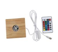 AUTSUPPL Glowing LED Bases Crystal Ball Holder with USB Power Supply and Remote Control, Lighting Lamp Stands for Home Décor, Wood LED Light Base Display Stand