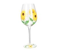 AUTSUPPL Hand-Painted Vintage Flute Wine Glass with Sunflower Design Retro High Stem Glass for Party Wedding and Elegant Painted Glassware with Smooth Finish